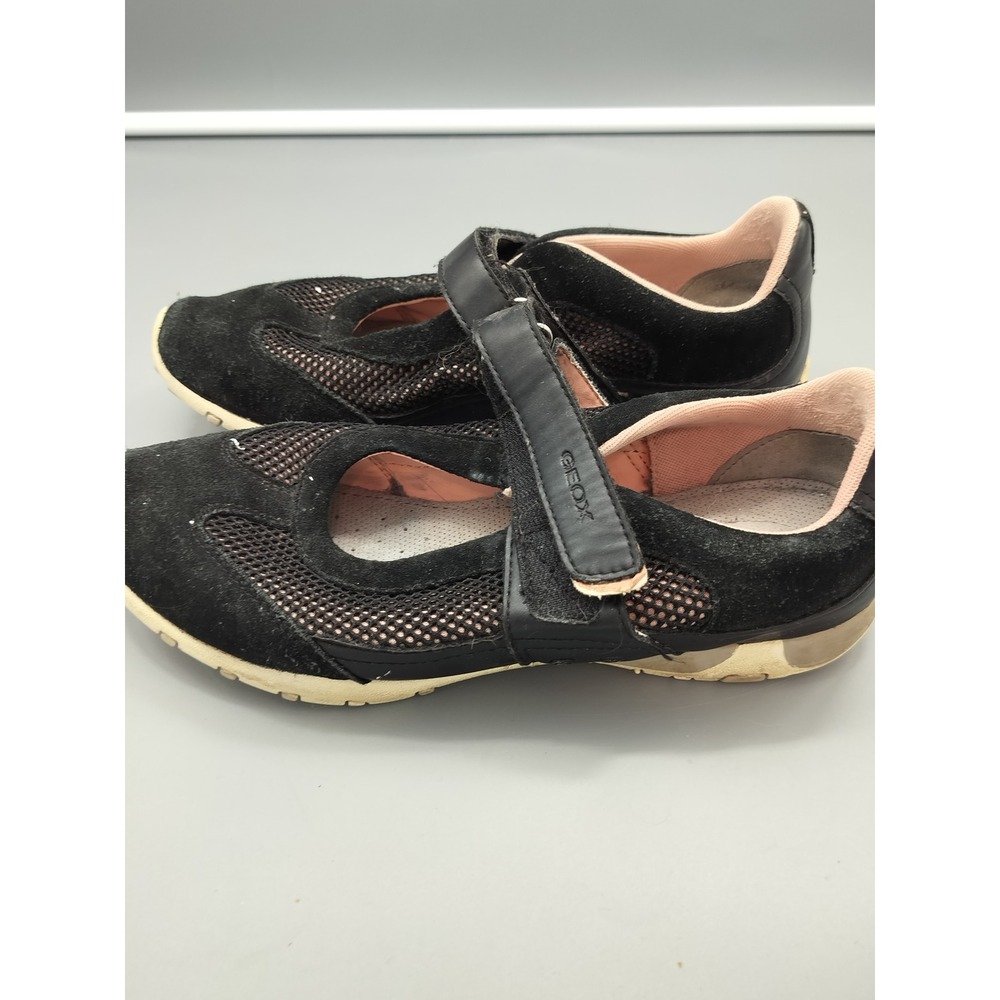 Geox Mary Jane Shoes Breathable Casual Light Travel Walking Black Flats Size 38